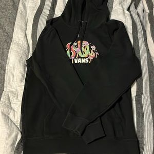 black vans hoodie with cool design